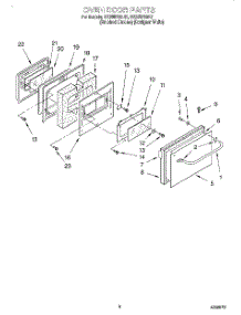 05 - Oven Door parts for Whirlpool Range SS385PEBH1 from AppliancePartsPros.com