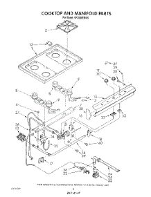 06 - Cooktop And Manifold, Lit / Optional parts for Whirlpool Range SF3000ERW5 from AppliancePartsPros.com
