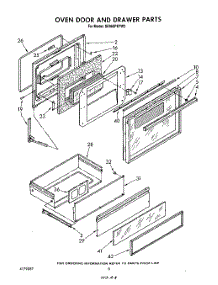 06 - Oven Door And Drawer parts for Whirlpool Range SE960PEPW2 from AppliancePartsPros.com
