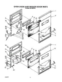 05 - Ovendoor And Broiler Door, Lit / Optional parts for Whirlpool Oven SB130PER3 from AppliancePartsPros.com
