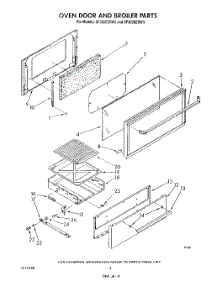 04 - Oven Door And Broiler parts for Whirlpool Range SF305EERW2 from AppliancePartsPros.com