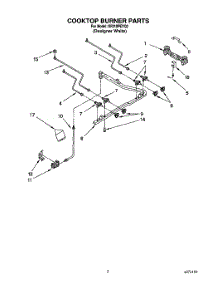 02 - Cooktop Burner parts for Whirlpool Range SF310PEYQ2 from AppliancePartsPros.com
