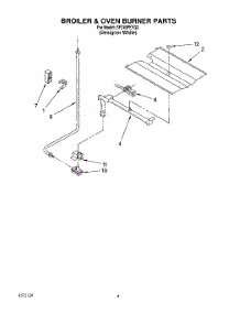 03 - Broiler & Oven Burner parts for Whirlpool Range SF310PEYQ2 from AppliancePartsPros.com