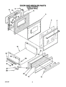 07 - Door And Broiler parts for Whirlpool Range SF310PEYQ2 from AppliancePartsPros.com