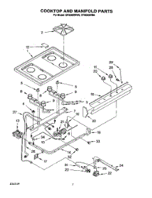05 - Cooktop And Manifold, Lit / Optional parts for Whirlpool Range SF3000SRW6 from AppliancePartsPros.com