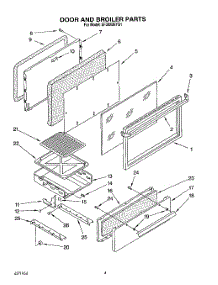 04 - Door And Broiler parts for Whirlpool Range SF302BEYQ1 from AppliancePartsPros.com