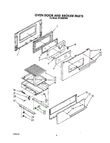 05 - Oven Door And Broiler parts for Whirlpool Range SF3300ERW6 from AppliancePartsPros.com