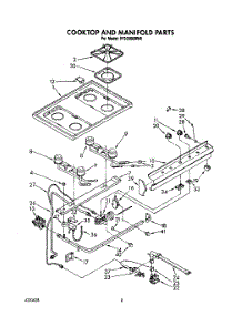 06 - Cooktop And Manifold, Lit / Optional parts for Whirlpool Range SF3300ERW6 from AppliancePartsPros.com