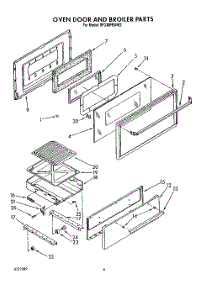 05 - Oven Door And Broiler parts for Whirlpool Range SF330PEWW2 from AppliancePartsPros.com