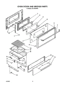 05 - Oven Door And Broiler parts for Whirlpool Range SF314PSWW0 from AppliancePartsPros.com