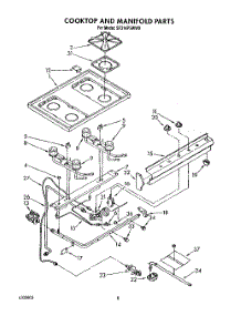 06 - Cook Top And Manifold, Literature parts for Whirlpool Range SF314PSWW0 from AppliancePartsPros.com