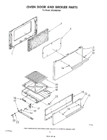 05 - Oven Door And Broiler parts for Whirlpool Range SF3000ERW1 from AppliancePartsPros.com