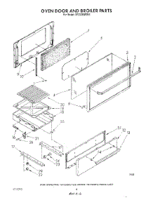 05 - Oven Door And Broiler parts for Whirlpool Range SF332BSRW5 from AppliancePartsPros.com