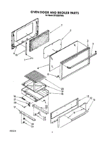 05 - Oven Door And Broiler parts for Whirlpool Range SF332BERW6 from AppliancePartsPros.com