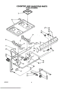 06 - Cooktop And Manifold, Lit / Optional parts for Whirlpool Range SF332BERW6 from AppliancePartsPros.com