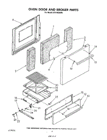 03 - Oven Door And Broiler parts for Whirlpool Range SF0140SRW0 from AppliancePartsPros.com