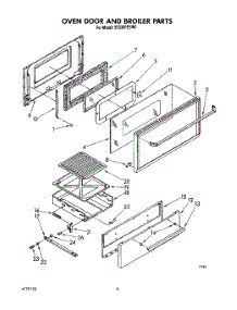 05 - Oven Door And Broiler parts for Whirlpool Range SF336PESW0 from AppliancePartsPros.com