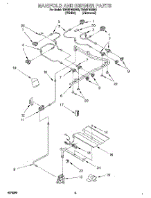 03 - Manifold And Burner parts for Whirlpool Range TGR61W2BN0 from AppliancePartsPros.com
