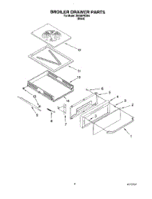 05 - Broiler Drawer, Literature parts for Whirlpool Oven SB100PEDB4 from AppliancePartsPros.com