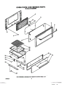 05 - Oven Door And Broiler parts for Whirlpool Range SF302BSWW0 from AppliancePartsPros.com