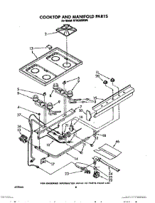 06 - Cooktop And Manifold, Lit / Optional parts for Whirlpool Range SF302BSWW0 from AppliancePartsPros.com