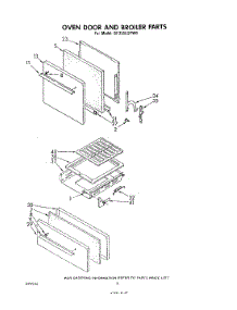 06 - Oven Door And Broiler parts for Whirlpool Range SF335ESPW0 from AppliancePartsPros.com