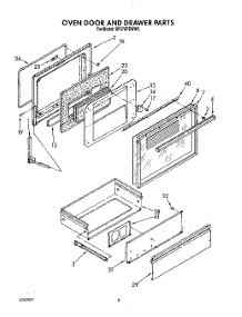 06 - Oven Door And Drawer parts for Whirlpool Range SF376PEWW3 from AppliancePartsPros.com