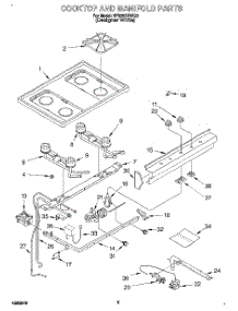 04 - Cooktop And Manifold, Lit / Optional parts for Whirlpool Range SF305BEWQ0 from AppliancePartsPros.com