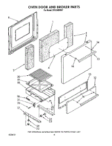 03 - Oven Door And Broiler parts for Whirlpool Range SF0100SRW7 from AppliancePartsPros.com