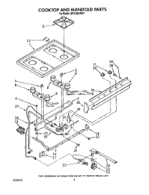 05 - Cooktop And Manifold, Lit / Optional parts for Whirlpool Range SF0100SRW7 from AppliancePartsPros.com