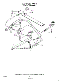 03 - Manifold parts for Whirlpool Range SF0100EKW1 from AppliancePartsPros.com