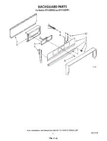 04 - Backguard parts for Whirlpool Range SF3100ERW2 from AppliancePartsPros.com