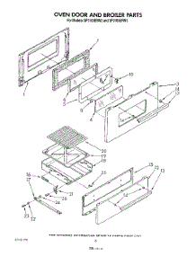 05 - Oven Door And Broiler parts for Whirlpool Range SF3100ERW2 from AppliancePartsPros.com