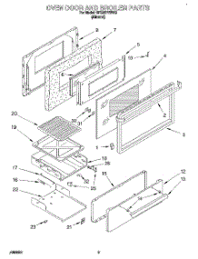 02 - Oven Door And Broiler parts for Whirlpool Range SF330PEWN8 from AppliancePartsPros.com