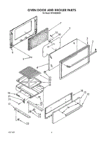 03 - Oven Door And Broiler parts for Whirlpool Range SF304BSWW1 from AppliancePartsPros.com