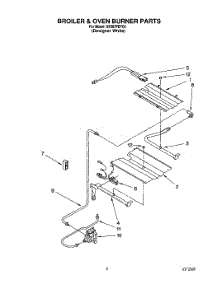 04 - Broiler & Oven Burner parts for Whirlpool Range SF387PEYQ1 from AppliancePartsPros.com