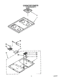 08 - Cooktop parts for Whirlpool Range SS363BETT3 from AppliancePartsPros.com