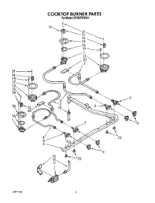 03 - Cooktop Burner parts for Whirlpool Range SF386PEWW4 from AppliancePartsPros.com