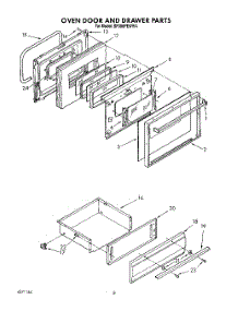 07 - Oven Door And Drawer parts for Whirlpool Range SF386PEWW4 from AppliancePartsPros.com