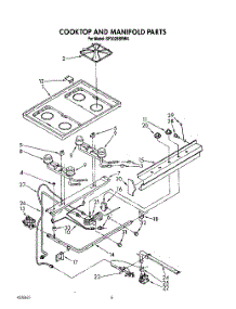 05 - Cooktop And Manifold, Lit / Optional parts for Whirlpool Range SF302BSRW6 from AppliancePartsPros.com