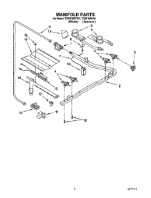02 - Manifold parts for Whirlpool Range TGR51W0YW1 from AppliancePartsPros.com