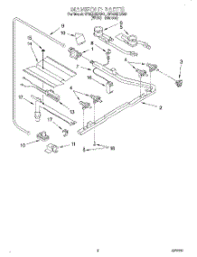 02 - Manifold parts for Whirlpool Range SF302BEAN3 from AppliancePartsPros.com
