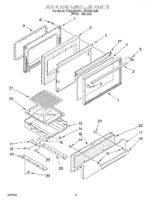 03 - Door And Broiler parts for Whirlpool Range SF302BEAN3 from AppliancePartsPros.com