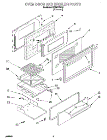 02 - Oven Door And Broiler parts for Whirlpool Range SF330PEWN6 from AppliancePartsPros.com