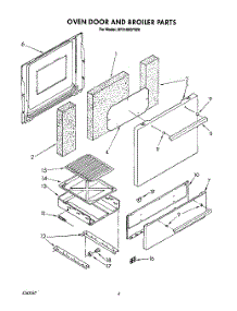 03 - Oven Door And Broiler parts for Whirlpool Range SF0100SYW0 from AppliancePartsPros.com