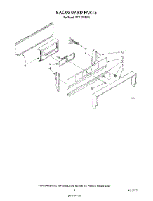 04 - Backguard parts for Whirlpool Range SF3100ERW5 from AppliancePartsPros.com
