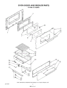 05 - Oven Door And Broiler parts for Whirlpool Range SF3100ERW5 from AppliancePartsPros.com