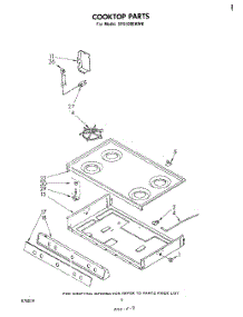 06 - Cooktop parts for Whirlpool Range SF5100EKW0 from AppliancePartsPros.com