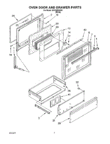 05 - Oven Door And Drawer parts for Whirlpool Range SF376PEWW1 from AppliancePartsPros.com