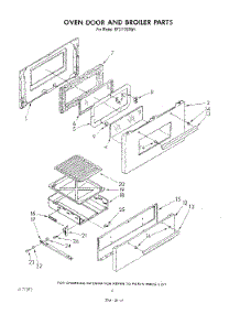 05 - Oven Door And Broiler parts for Whirlpool Range SF3117SRW1 from AppliancePartsPros.com
